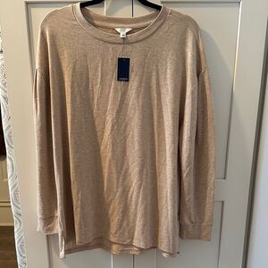 Crown & Ivy Beige Long Sleeve Top